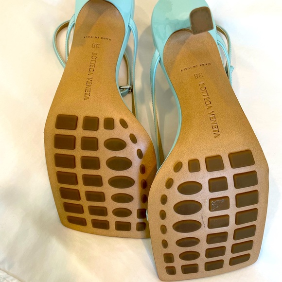Bottega Veneta Stretch Sandal Laquer Pale Blue Size 38 - Picture 4 of 9